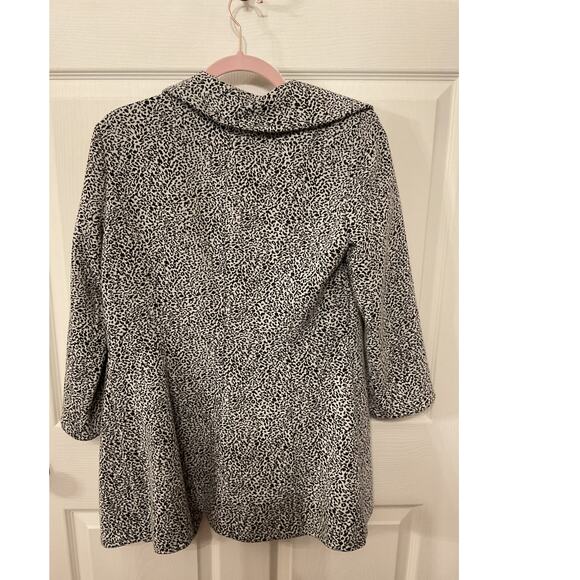 Calvin Klein Open Front Waterfall Herringbone Ruffle Blazer - Picture 6 of 6